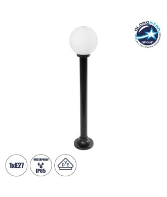 GLOBOSTAR® AGROS 61596 Φωτιστικό Κολωνάκι Κήπου με Ντουί 1 x E27 AC 220-240V Αδιάβροχο IP65 - Λευκό & Μάυρο - Μ20 x Π20 x Υ100cm